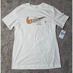 Nwt Men's Nike Running Tshirt White Brown Size Medium